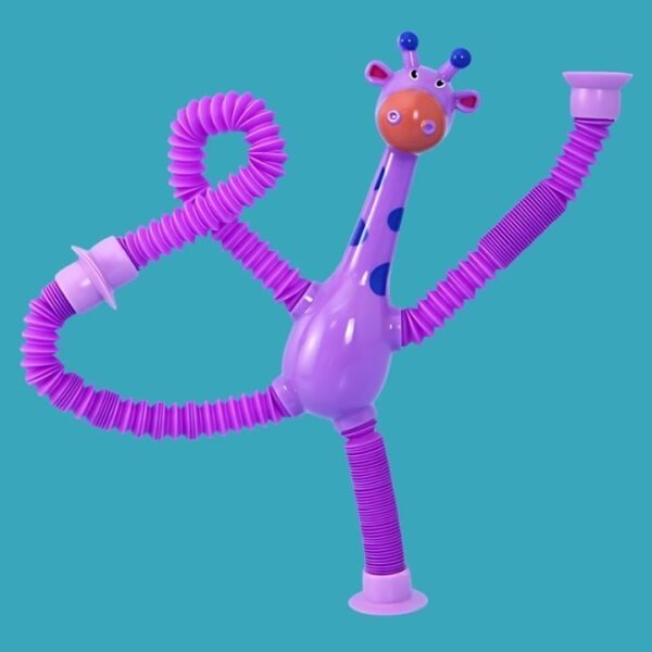 Suction Cup Pop Tube Giraffe – Sensory & Fidget Toy for Kids - Image 3
