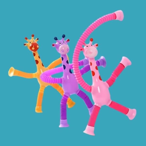 Suction Cup Pop Tube Giraffe – Sensory & Fidget Toy for Kids - Image 6