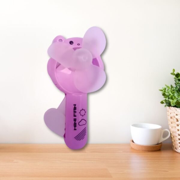 Cute Cartoon Cat Hand Press Mini Fan – Portable & Battery-Free