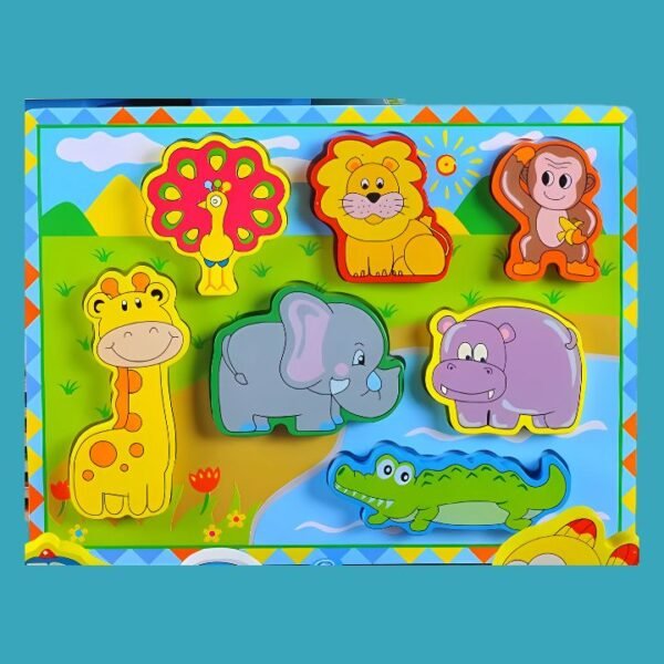 Wooden Montessori 3D Jungle Animal Puzzle – Early Learning Educational Toy - Image 2