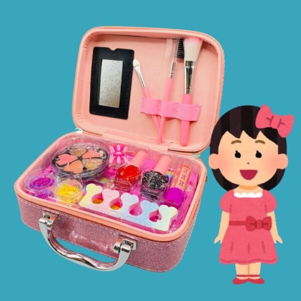 Kids Washable Real Makeup Kit – Safe & Fun Playset with Cute Carry Case - Image 2