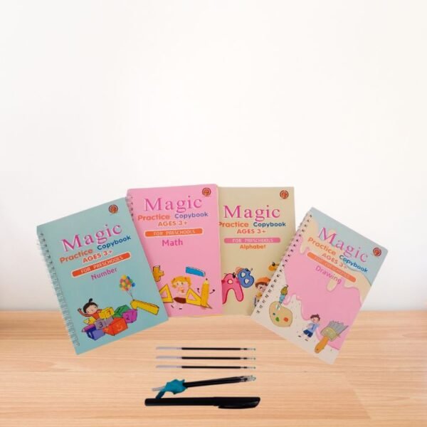 Magic Practice Copybook Set (4 Books) – Handwriting & Tracing for Kids