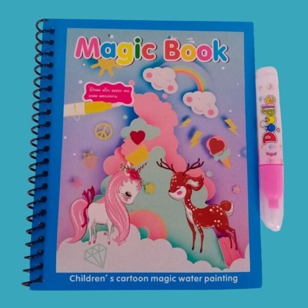 Magic Water Coloring Book – Reusable Coloring Book with Water Pen - Image 3
