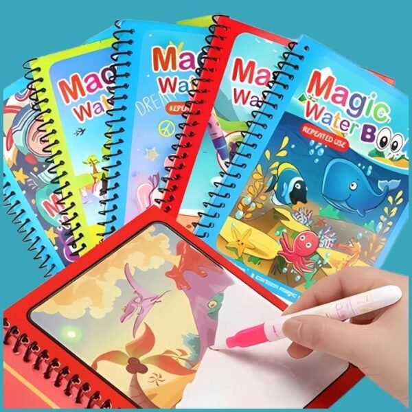 Magic Water Coloring Book – Reusable Coloring Book with Water Pen - Image 5