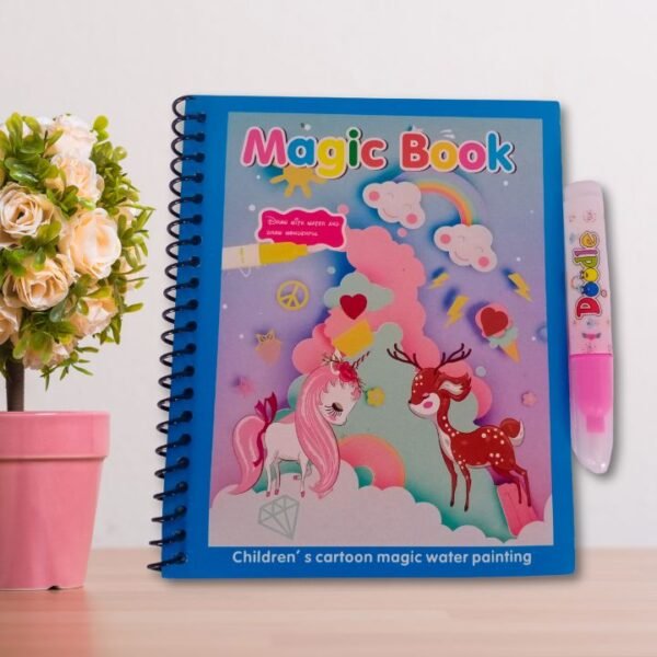 Magic Water Coloring Book – Reusable Coloring Book with Water Pen
