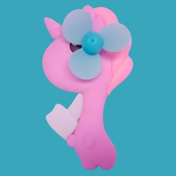 Cute Cartoon Unicorn Hand Press Fan – Portable & Battery-Free - Image 2