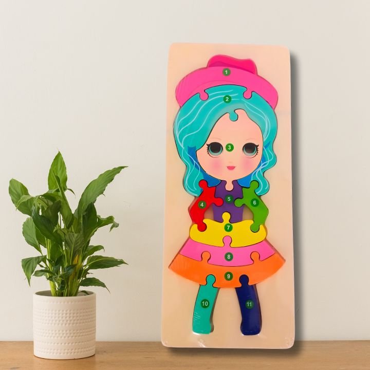 Montessori Wooden Number Girl Puzzle