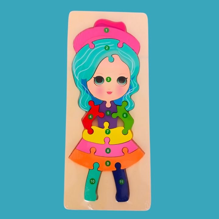 Montessori Wooden Number Girl Puzzle - Image 2