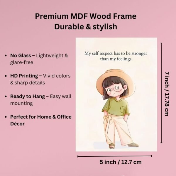 Cute Character Quote Wall Frames – Set of 2 (MDF, Unbreakable, HD Print) - Image 2