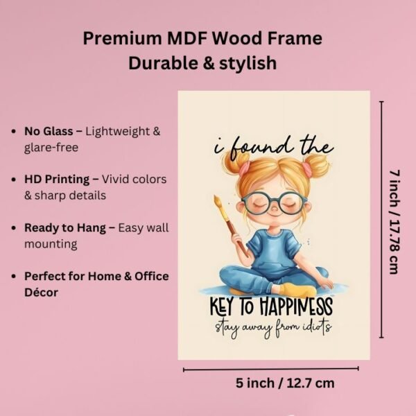 Cute Character Quote Wall Frames – Set of 2 (MDF, Unbreakable, HD Print) - Image 3