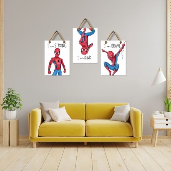 Spider-Man Motivational Wall Frames – Set of 3 (MDF, Unbreakable, HD Print) - Image 2