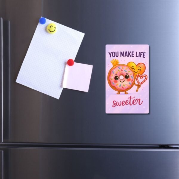 1 cute PVC fridge magnet with adorable food quote — Taco. HD printed, waterproof, and durable magnet that add humor and love to your kitchen décor.