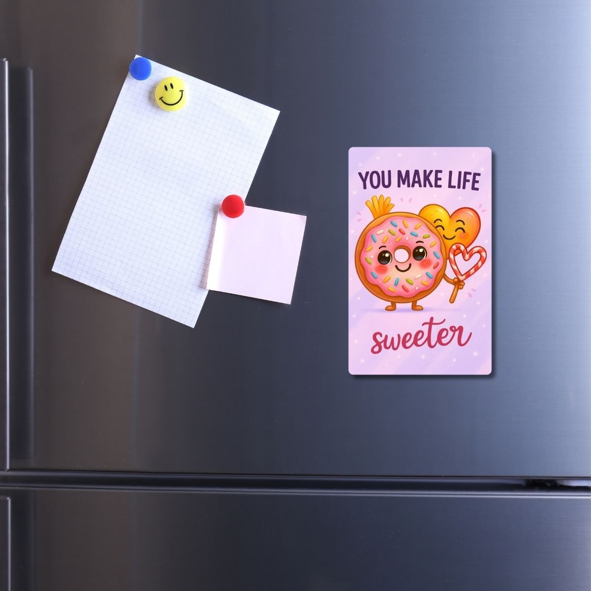 1 cute PVC fridge magnet with adorable food quote — Taco. HD printed, waterproof, and durable magnet that add humor and love to your kitchen décor.