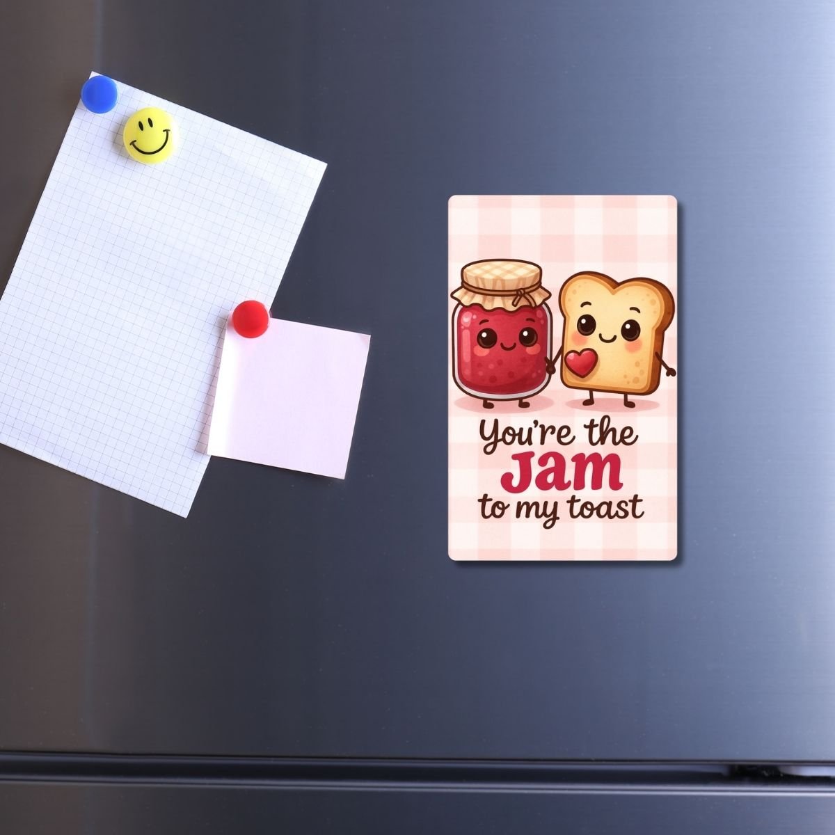 1 adorable "Bread and Butter" PVC fridge magnet with HD glossy print — cute, funny, and perfect for kitchen décor or gifting. Durable, waterproof, and made in Pakistan.