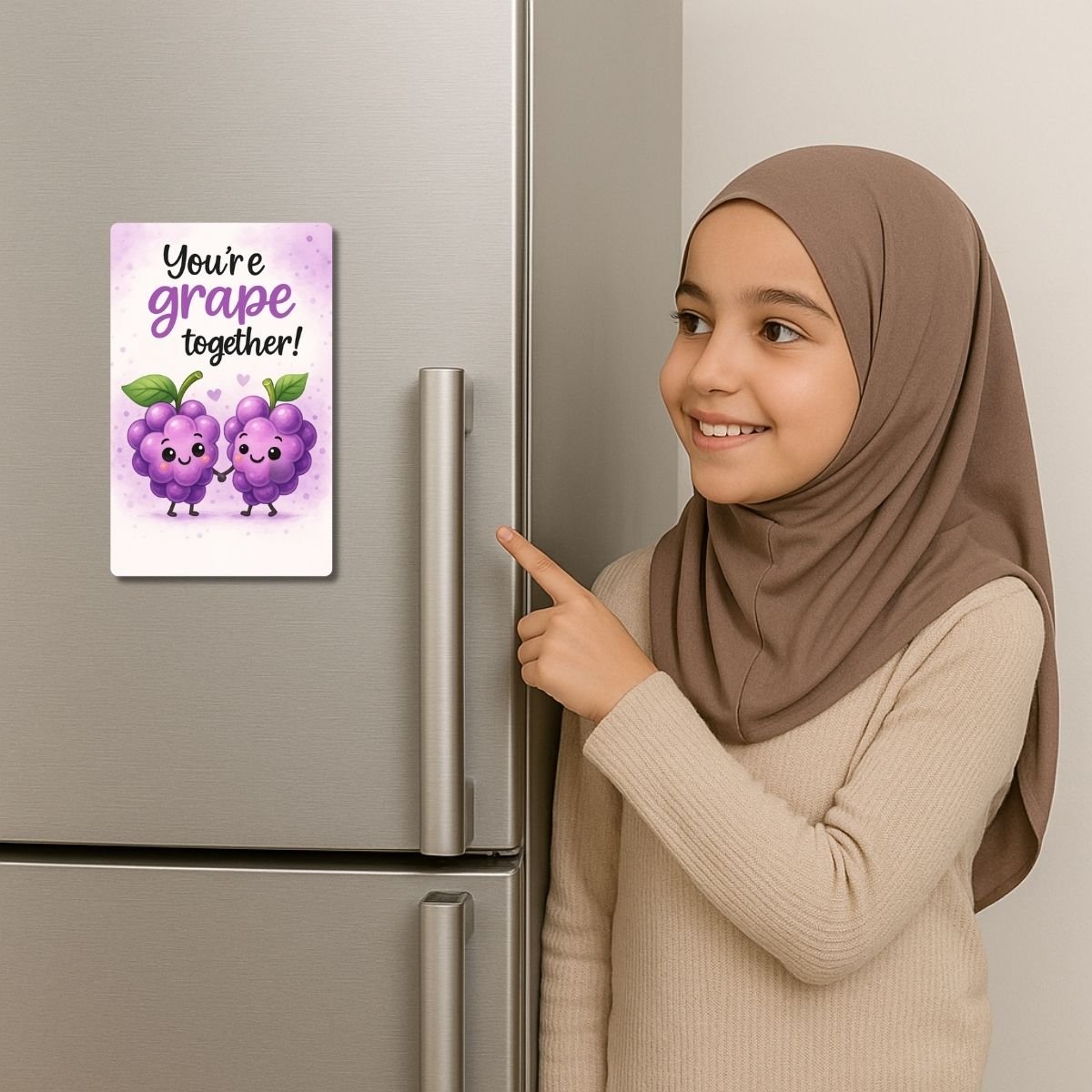 Cute Love Quote Fridge Magnets (Set of 4) β Grape | Melon | Match | Squeeze - Image 4