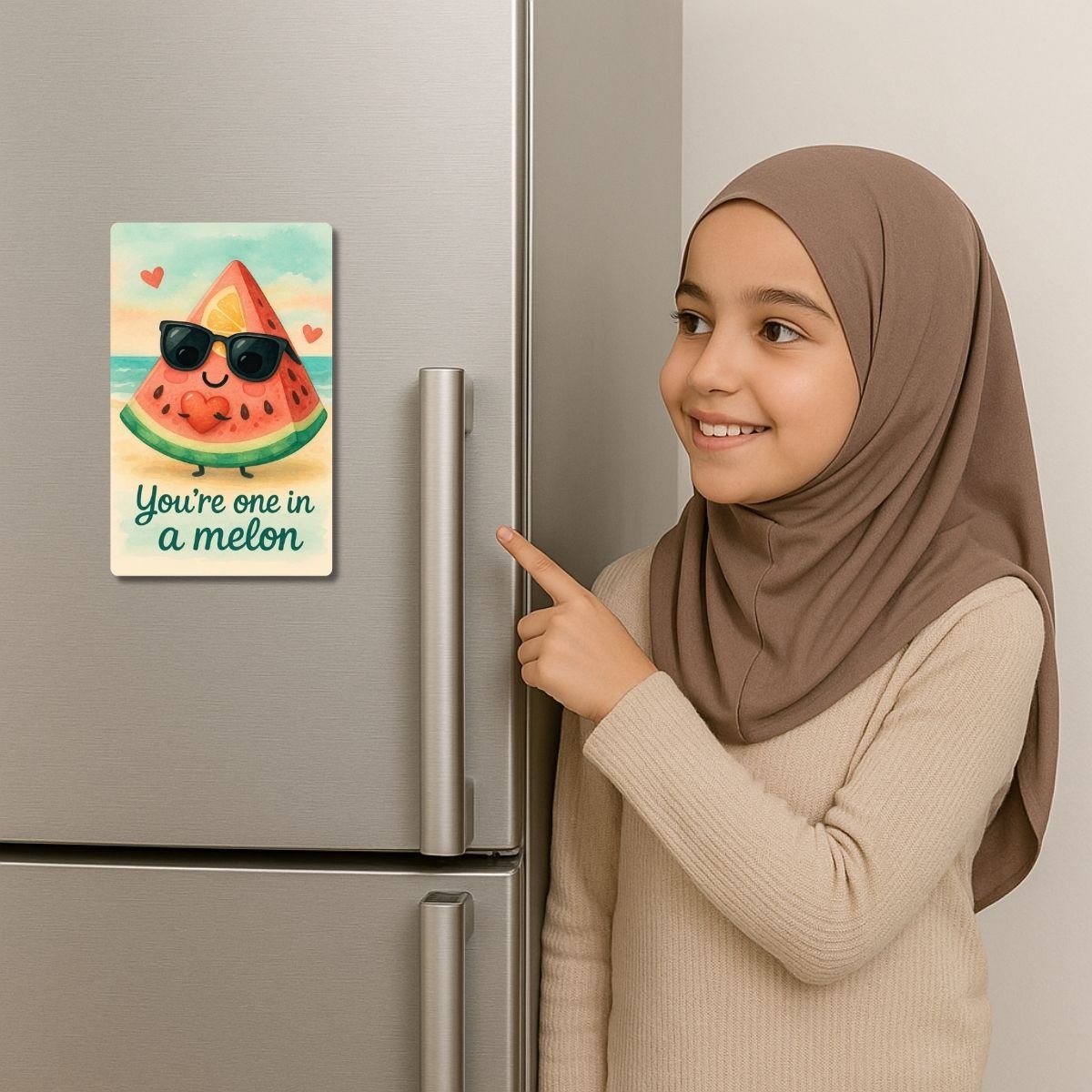 Youβre One in a Melon β Funny Food Quote PVC Fridge Magnet
