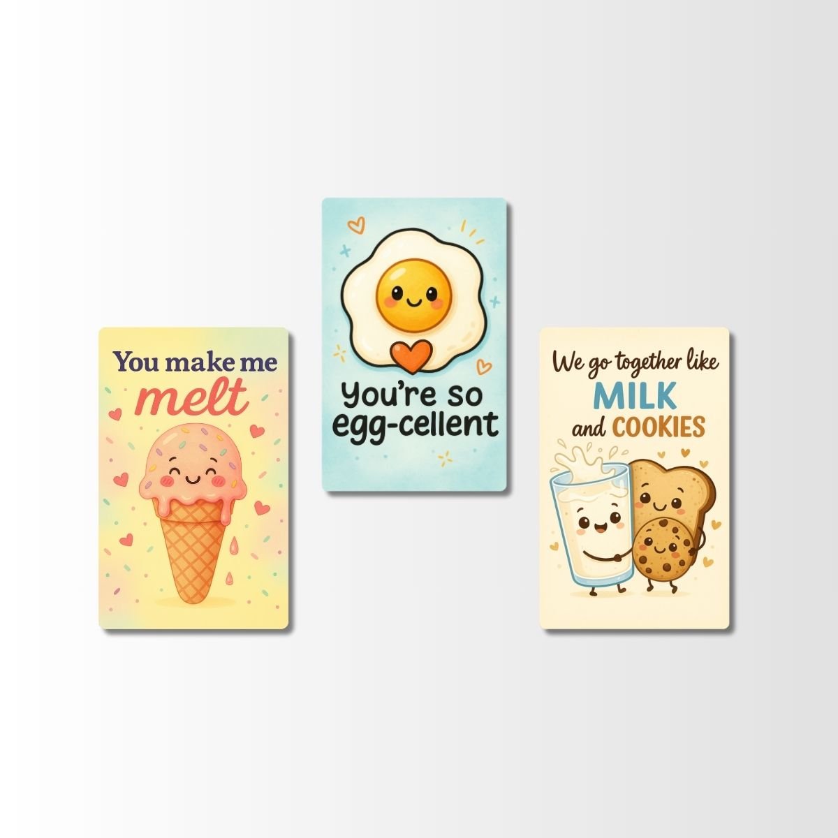 Cute Breakfast & Sweet Quote Fridge Magnets (Set of 3) – Ice cream | Egg | Milk - Image 6