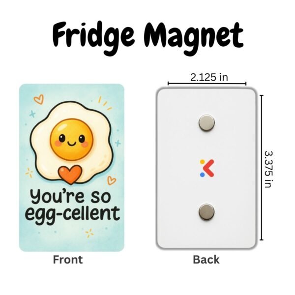Cute Breakfast & Sweet Quote Fridge Magnets (Set of 3) – Ice cream | Egg | Milk - Image 2