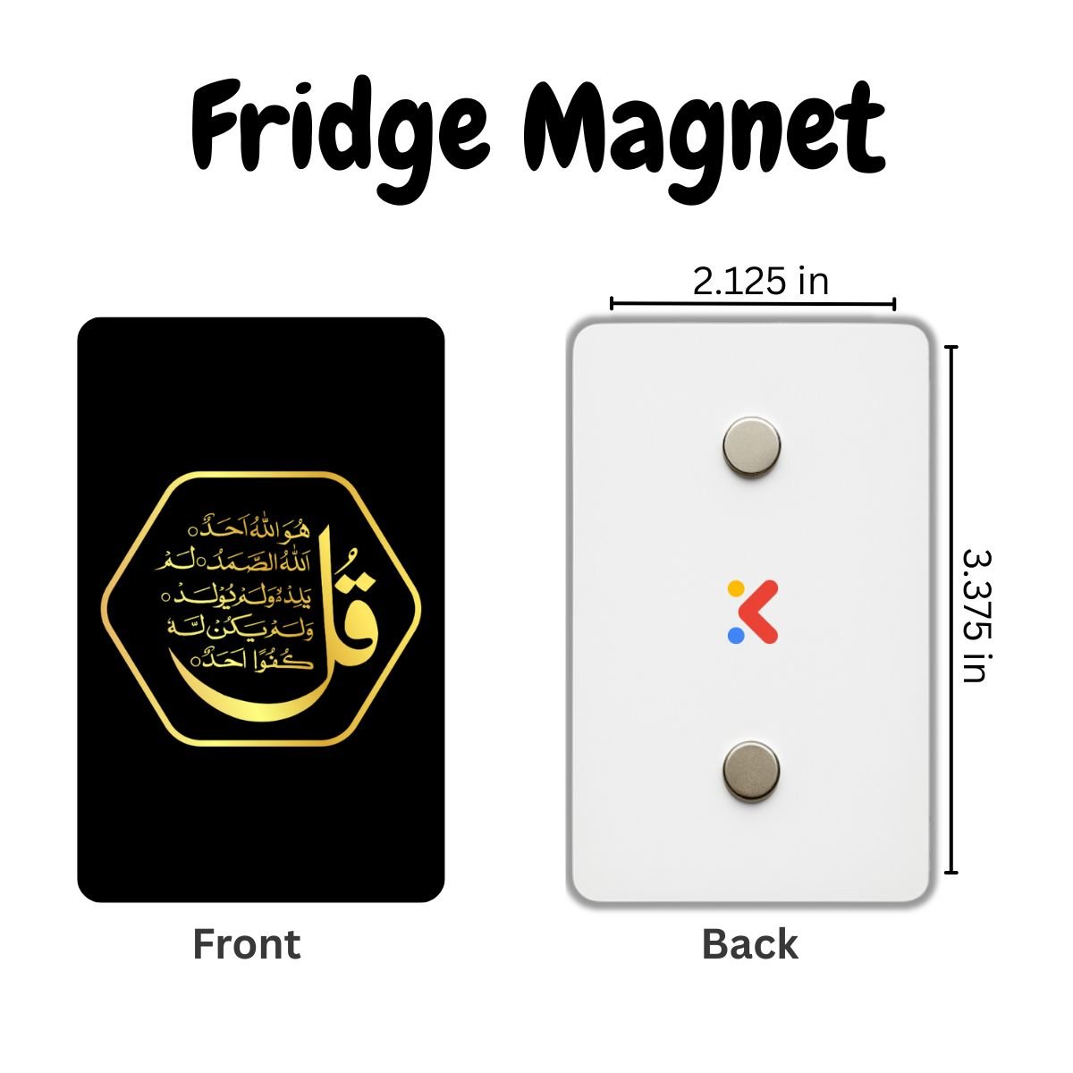 Set of 4 Elegant Black & Gold Fridge Magnets | Premium PVC Islamic Wall & Fridge Decor | Minimal Qur’anic Design Magnet Cards - Image 2