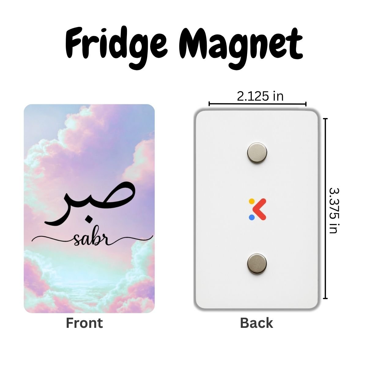 Set of 3 Fridge Magnets – Sabr • Shukr • Tawakkul | Arabic Calligraphy Motivational Magnet Cards | PVC Fridge Decor - Image 3