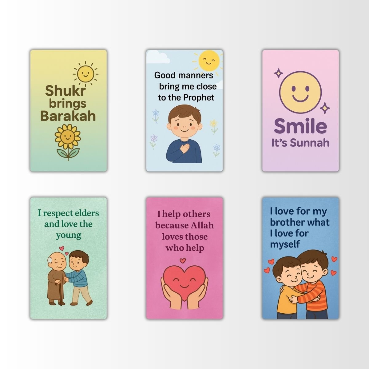 Set of 6 Islamic Affirmation Fridge Magnets