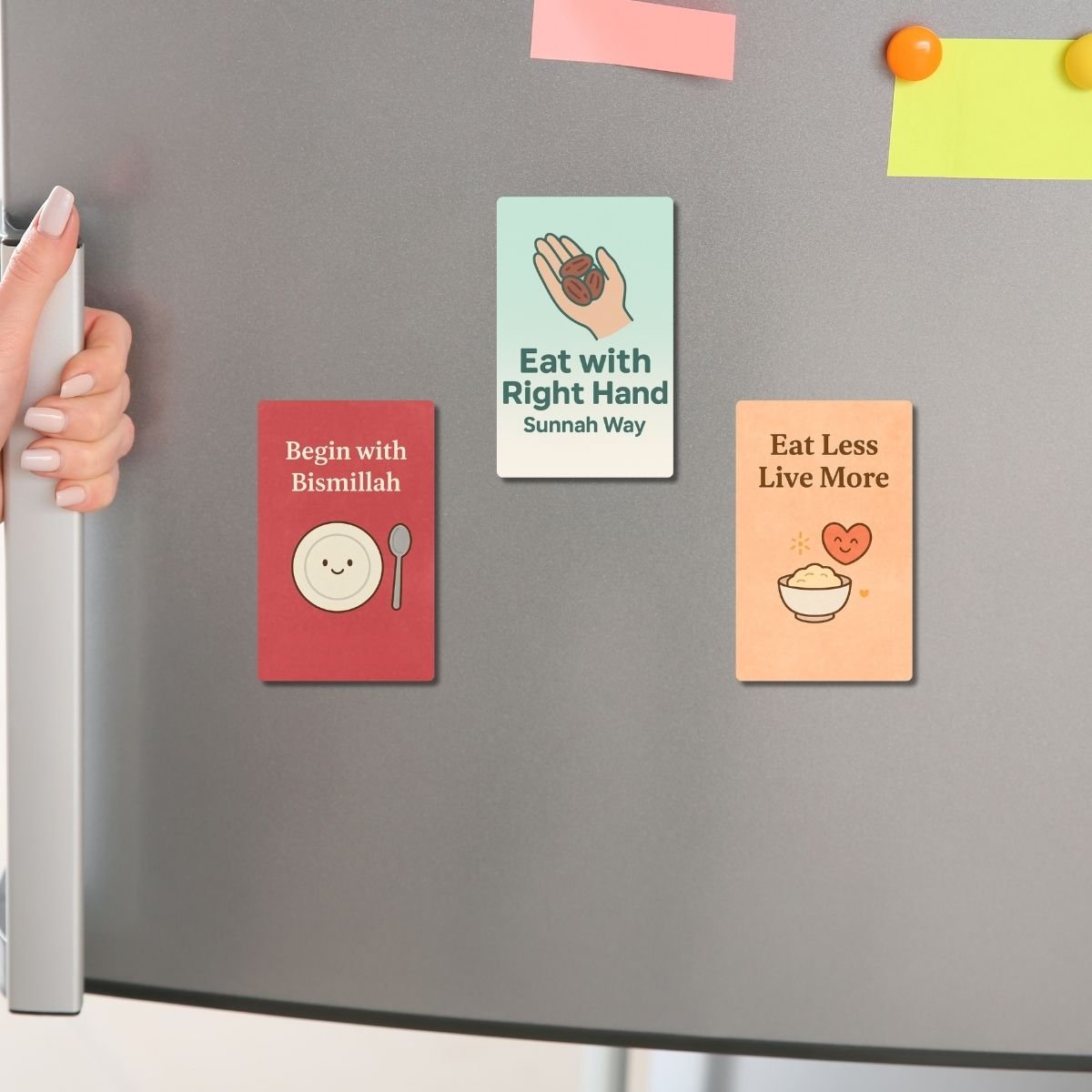 Set of 3 Motivational Fridge Magnets | Positive Daily Habits | Colorful PVC Magnet Cards - Image 2
