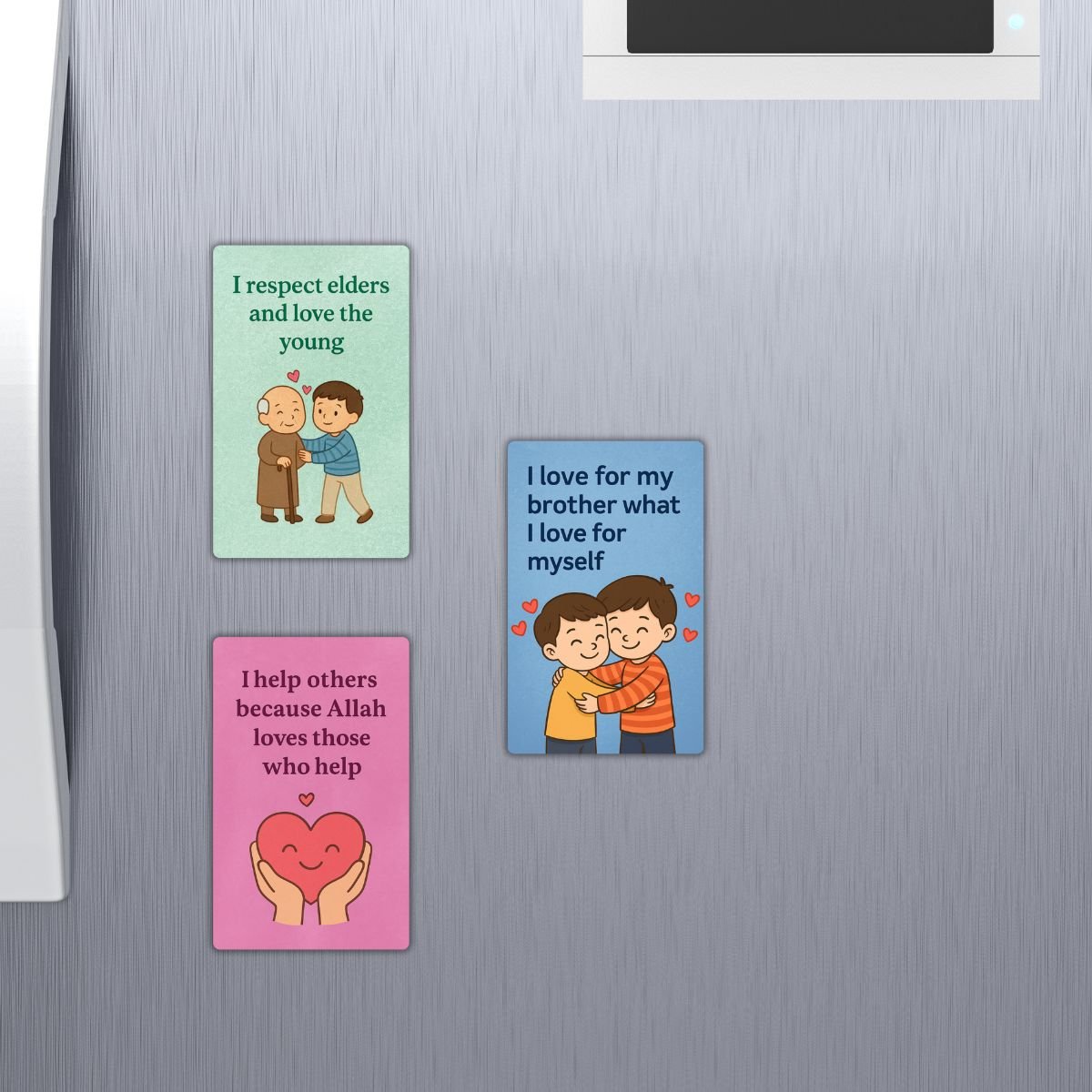 Set of 3 Motivational Fridge Magnets | Positive Manners & Character Building Cards | Colorful PVC Magnet Set for Kids - Image 2