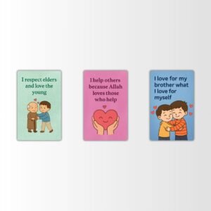 Set of 3 Motivational Fridge Magnets | Positive Manners & Character Building Cards | Colorful PVC Magnet Set for Kids