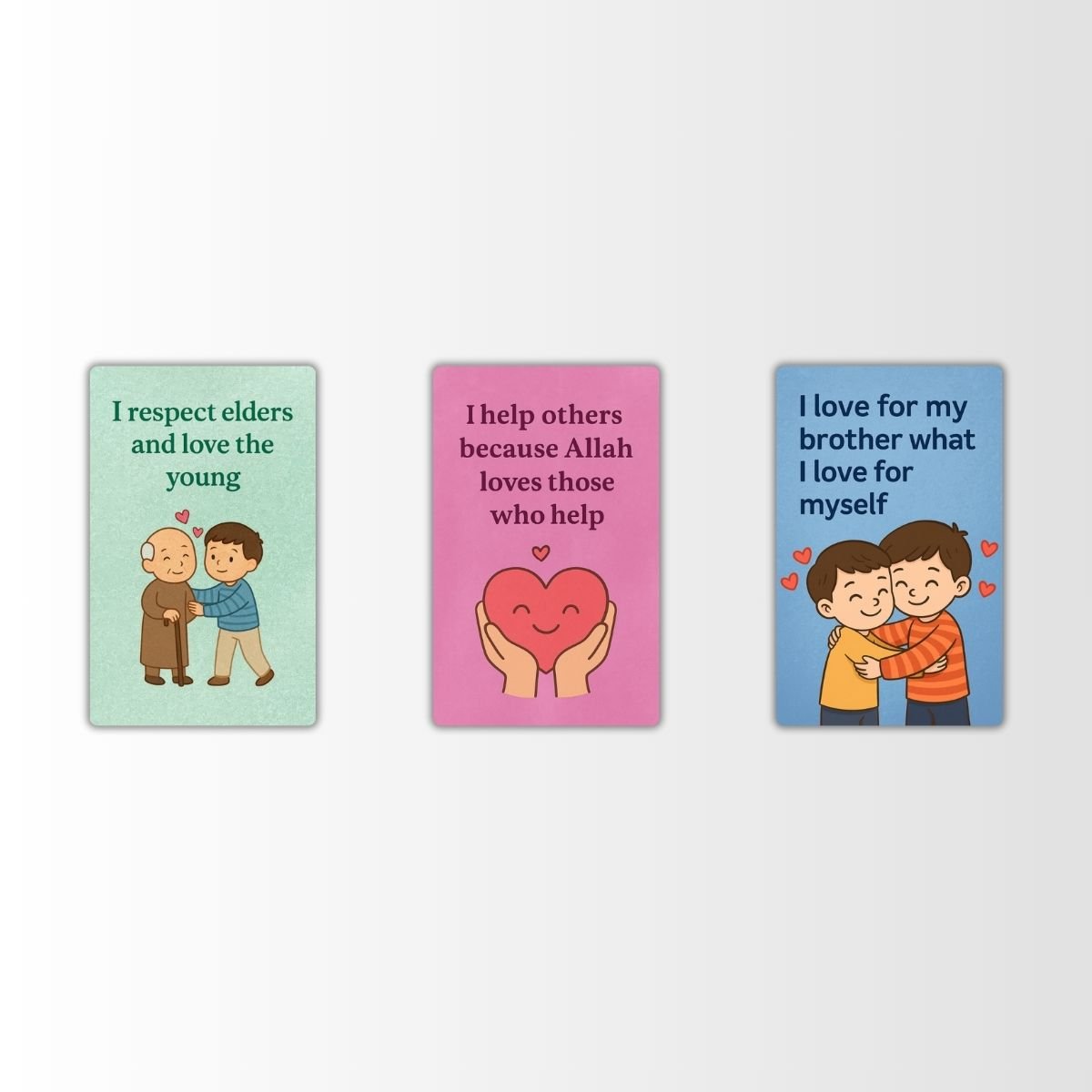 Set of 3 Motivational Fridge Magnets | Positive Manners & Character Building Cards | Colorful PVC Magnet Set for Kids
