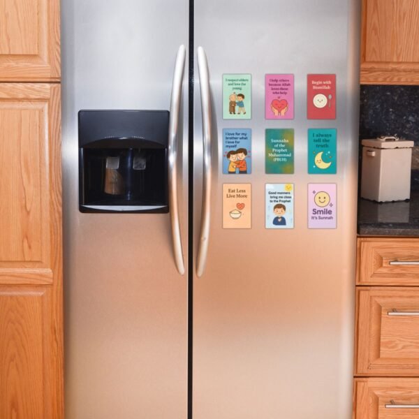 Set of 9 Motivational Fridge Magnets | Positive Habits & Character Building Cards for Kids | PVC Magnet Set for Daily Good Manners - Image 2