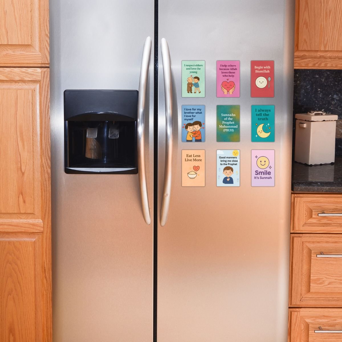 Set of 9 Motivational Fridge Magnets | Positive Habits & Character Building Cards for Kids | PVC Magnet Set for Daily Good Manners - Image 2