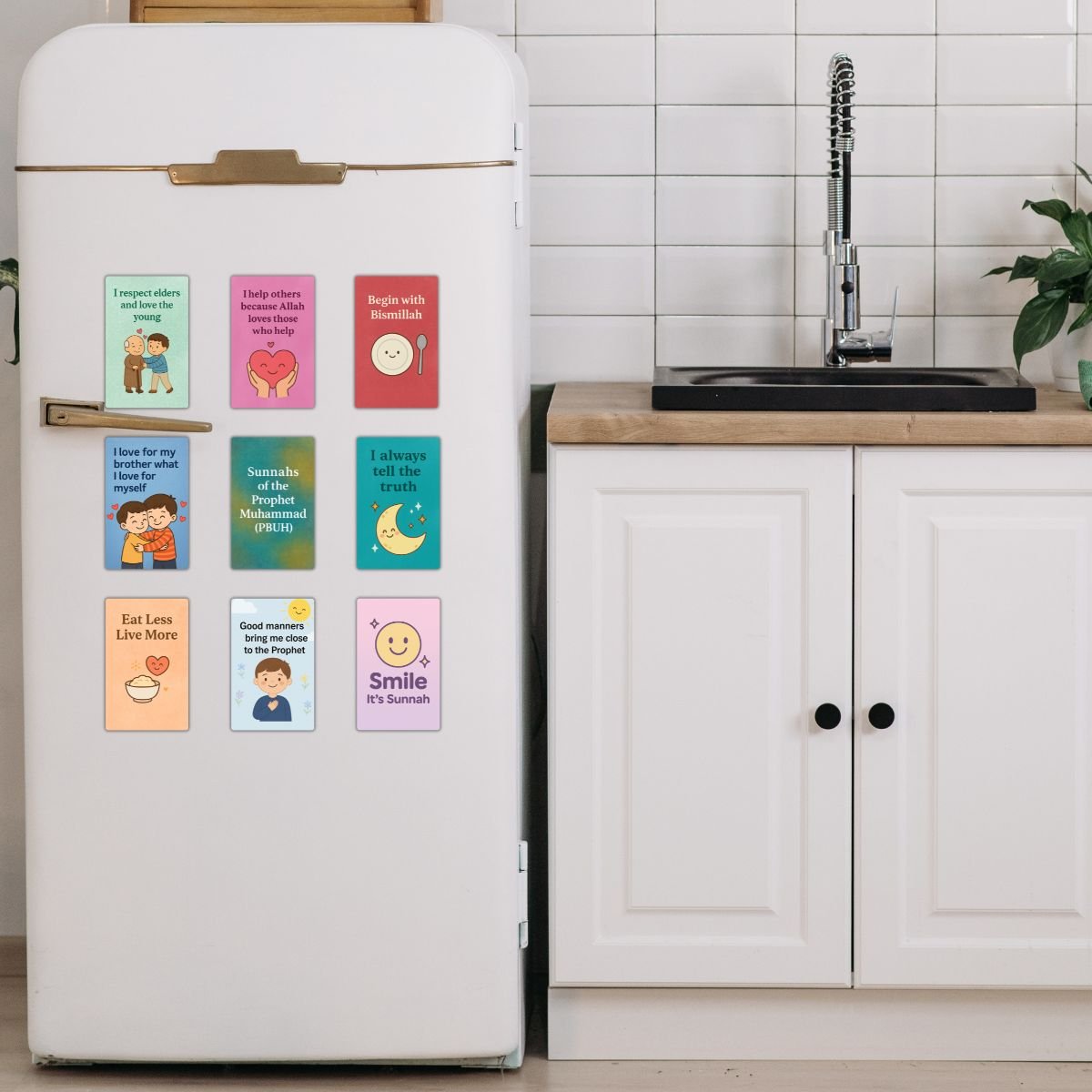 Set of 9 Motivational Fridge Magnets | Positive Habits & Character Building Cards for Kids | PVC Magnet Set for Daily Good Manners - Image 3