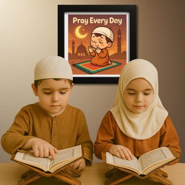 A perfect salah reminder for kids’ rooms and Islamic gifts.
