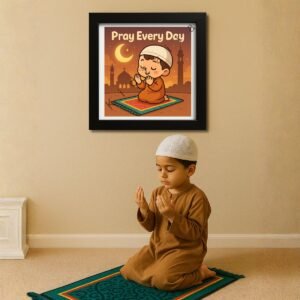 A perfect salah reminder for kids’ rooms and Islamic gifts.